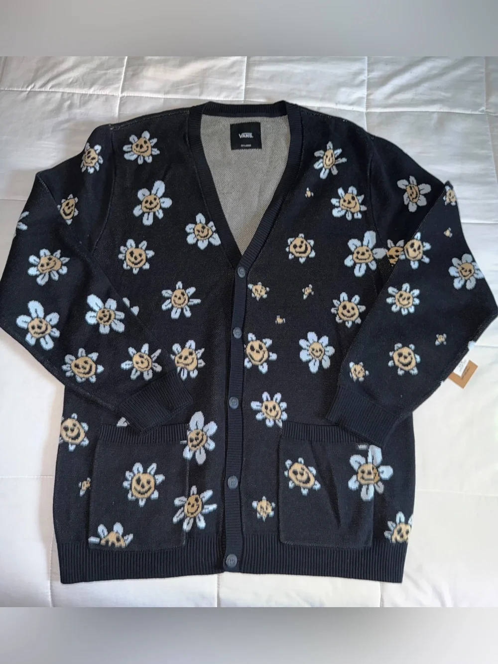 Vans Men’s Hilltop Black Cardigan Sweater - 2XL